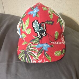 red bike brand and swarm studio collaboration rooster chicken floral Hawaiian ha